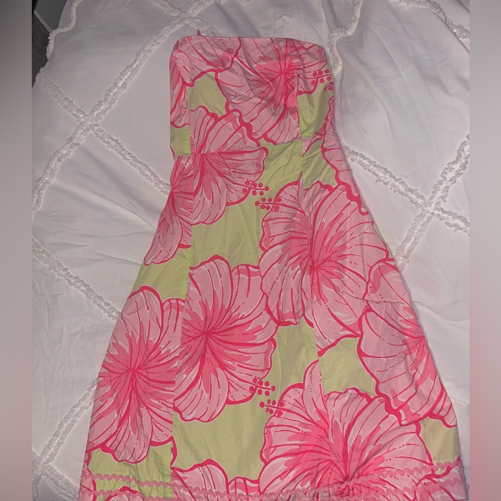 Lily Pulitzer Strapless Printed Mini Dress in Size 4